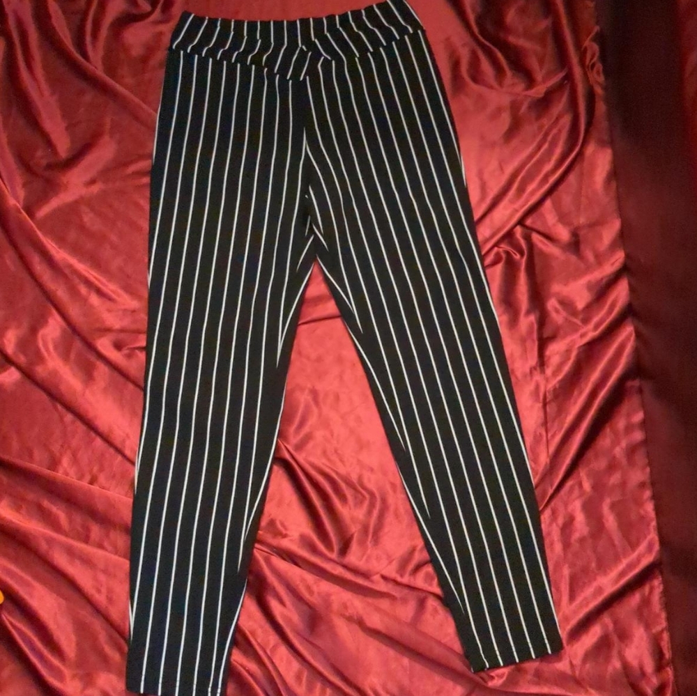 Black and White Striped Pants